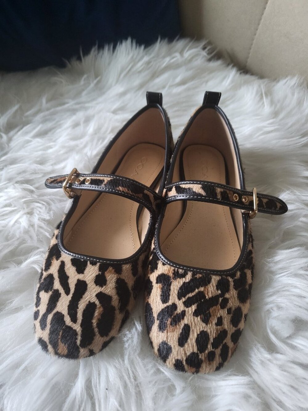 Coach Outlet C Rivet Mary Jane With Leopard Print Sz 5